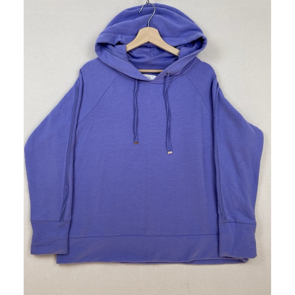Danskin Women's  XL Long Sleeve Purple Pullover Hoodie Sweatshirt Fleece Stretch